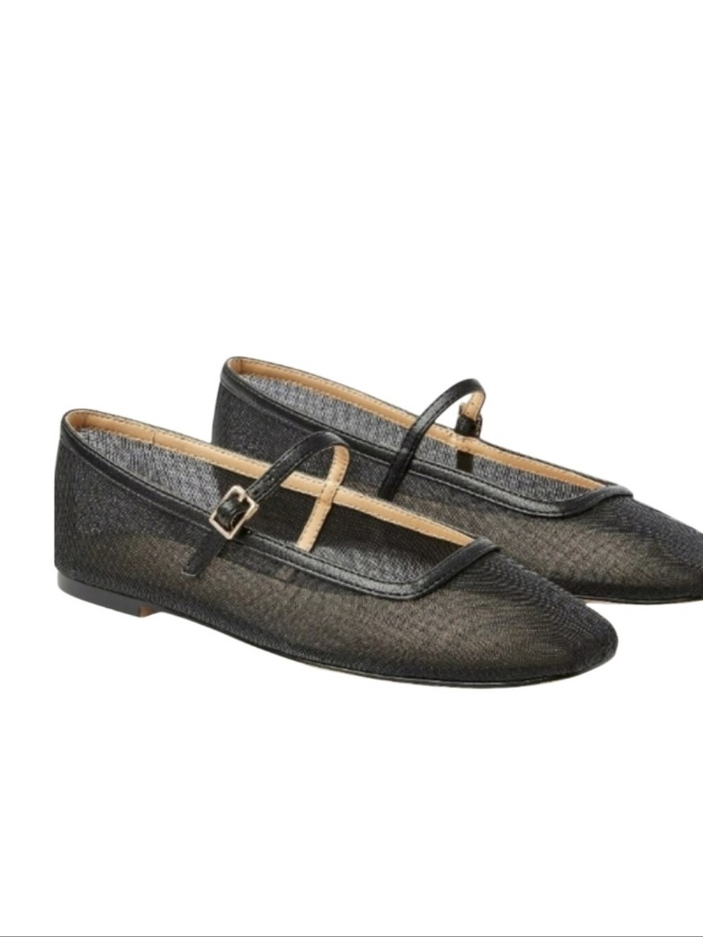NEW! ANN TAYLOR LOFT Black Mary Jane Mesh Flats 9.5.